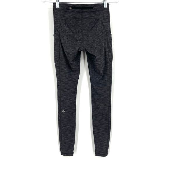Lululemon Speed Up Tight Full On Luxtreme Brushed 28" Heathered Black Size 4 - Picture 2 of 10